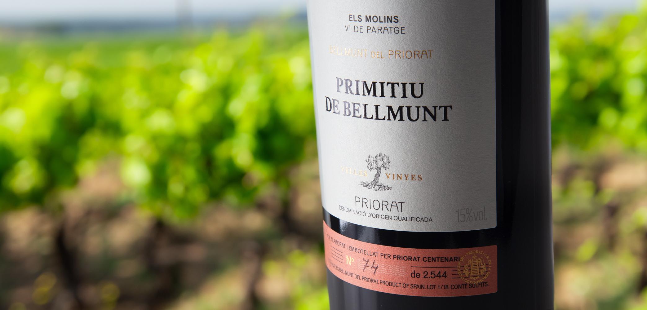 Ampolla de Primitiu de Bellmunt, vins Priorat amb garnatxa Priorat